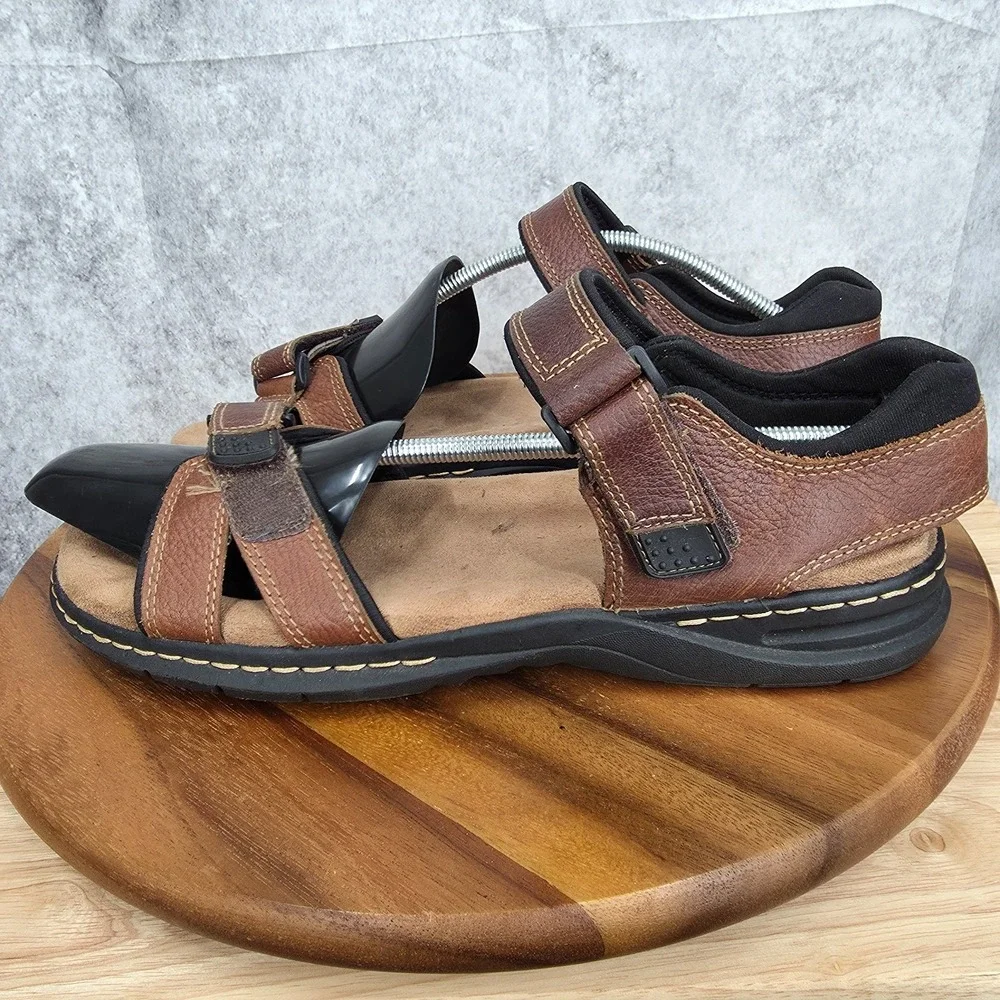Dr Scholls‎ Sandals Mens 13 M Gus Brown Leather Straps Comfort